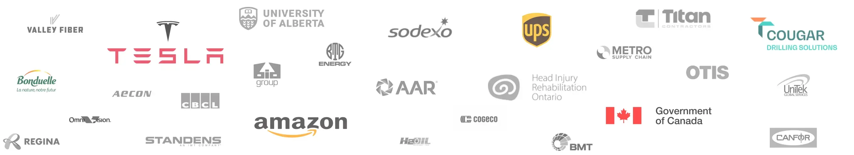 Collage of company logos showcasing partnership with over 25,000 Canadian organizations, representing 200,000+ trained workers and highlighting years of expertise in providing a user-friendly online training environment.