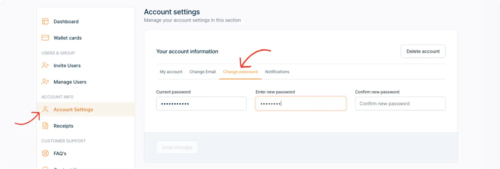 Showing how to update your eSafetyFirst Account password